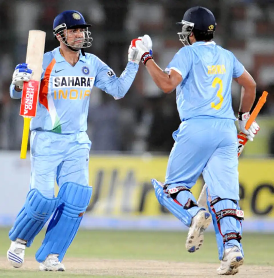 Virender Sehwag and Suresh Raina: 198 vs Pakistan (2008) Virender Sehwag and Suresh Raina: 198 vs Pakistan (2008)